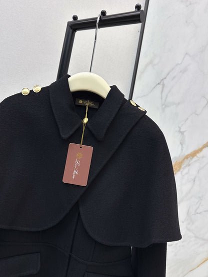 Loro NEW Double-faced wool cape coat