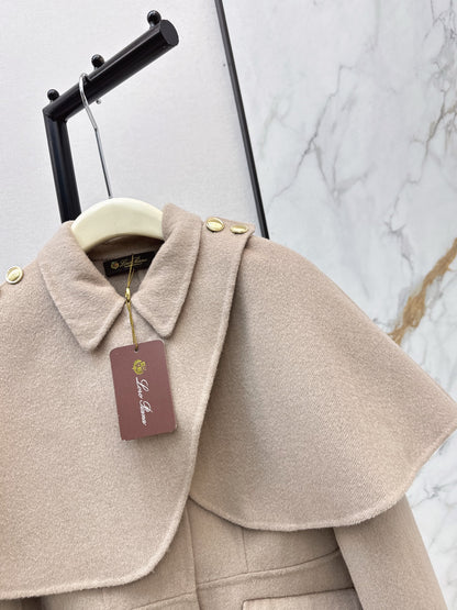 Loro NEW Double-faced wool cape coat
