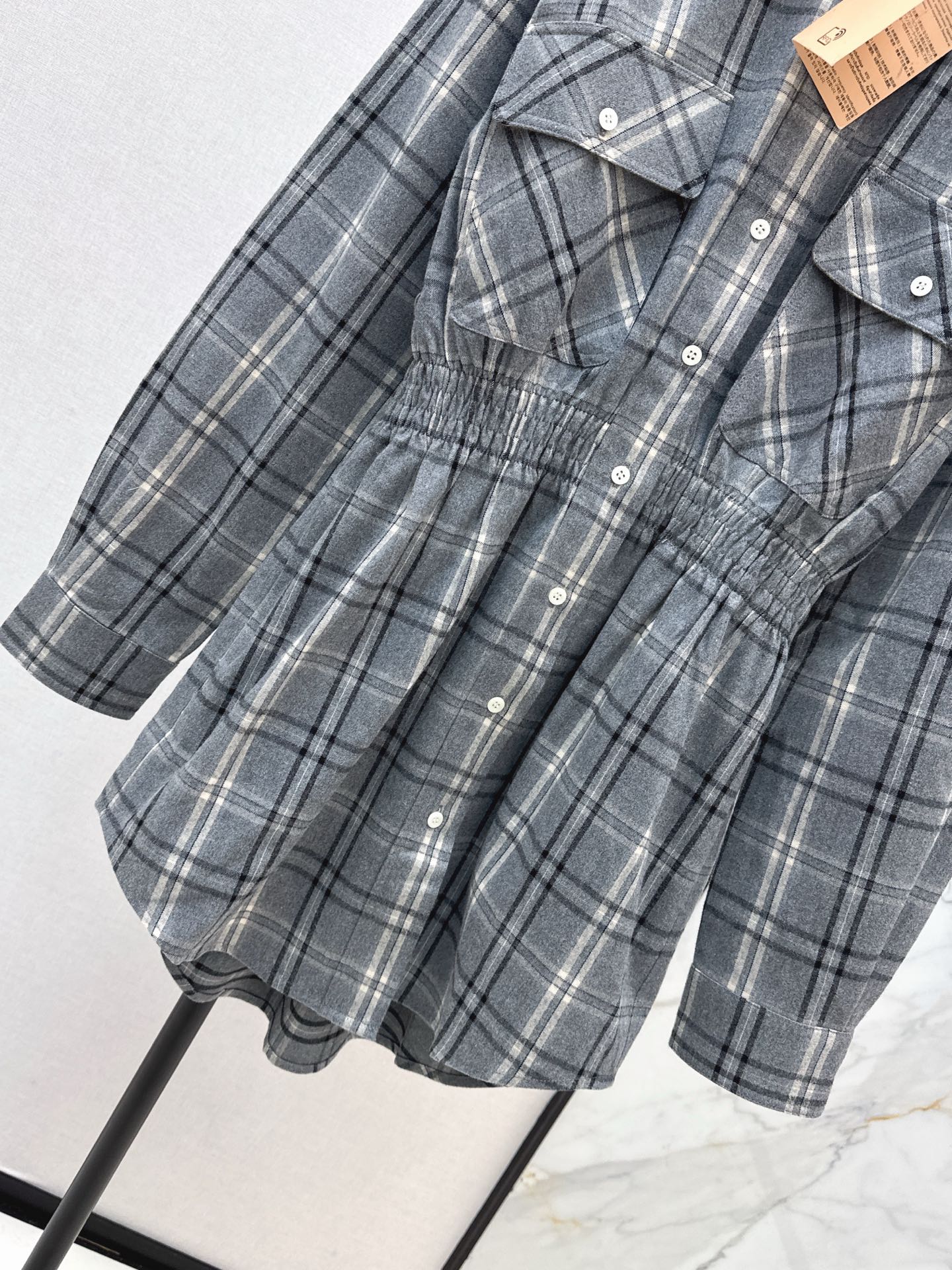 Miu NEW plaid shirt dress
