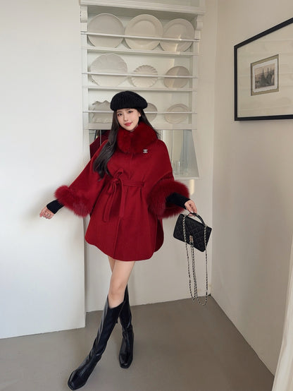 Chan NEW Woolen  cape coat