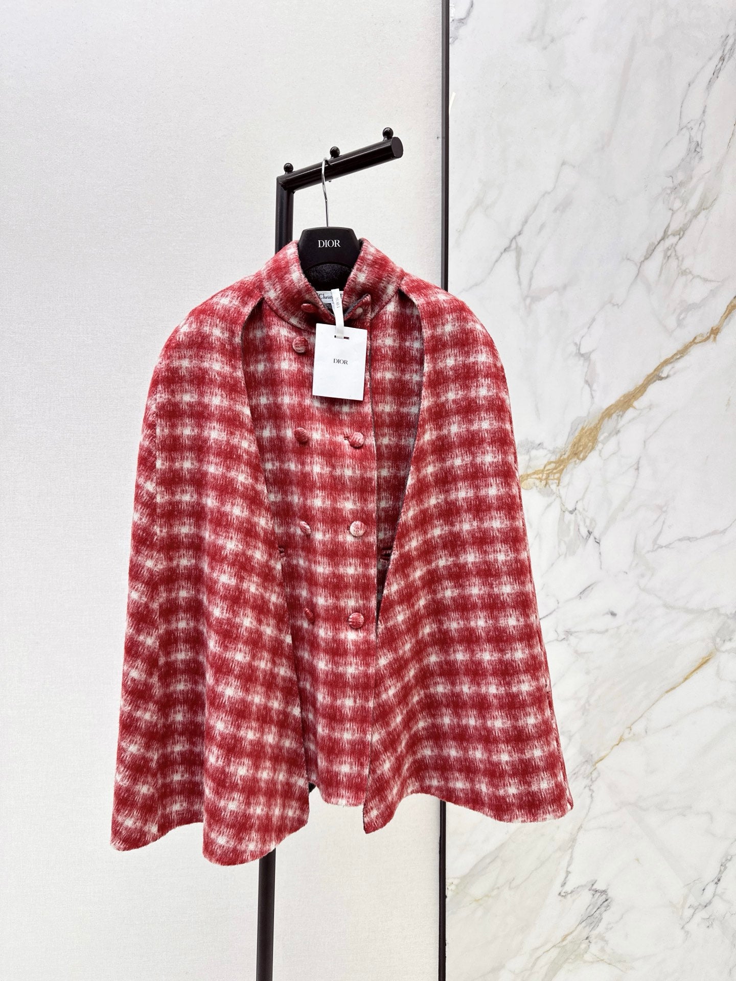 CD NEW plaid shawl cape coat