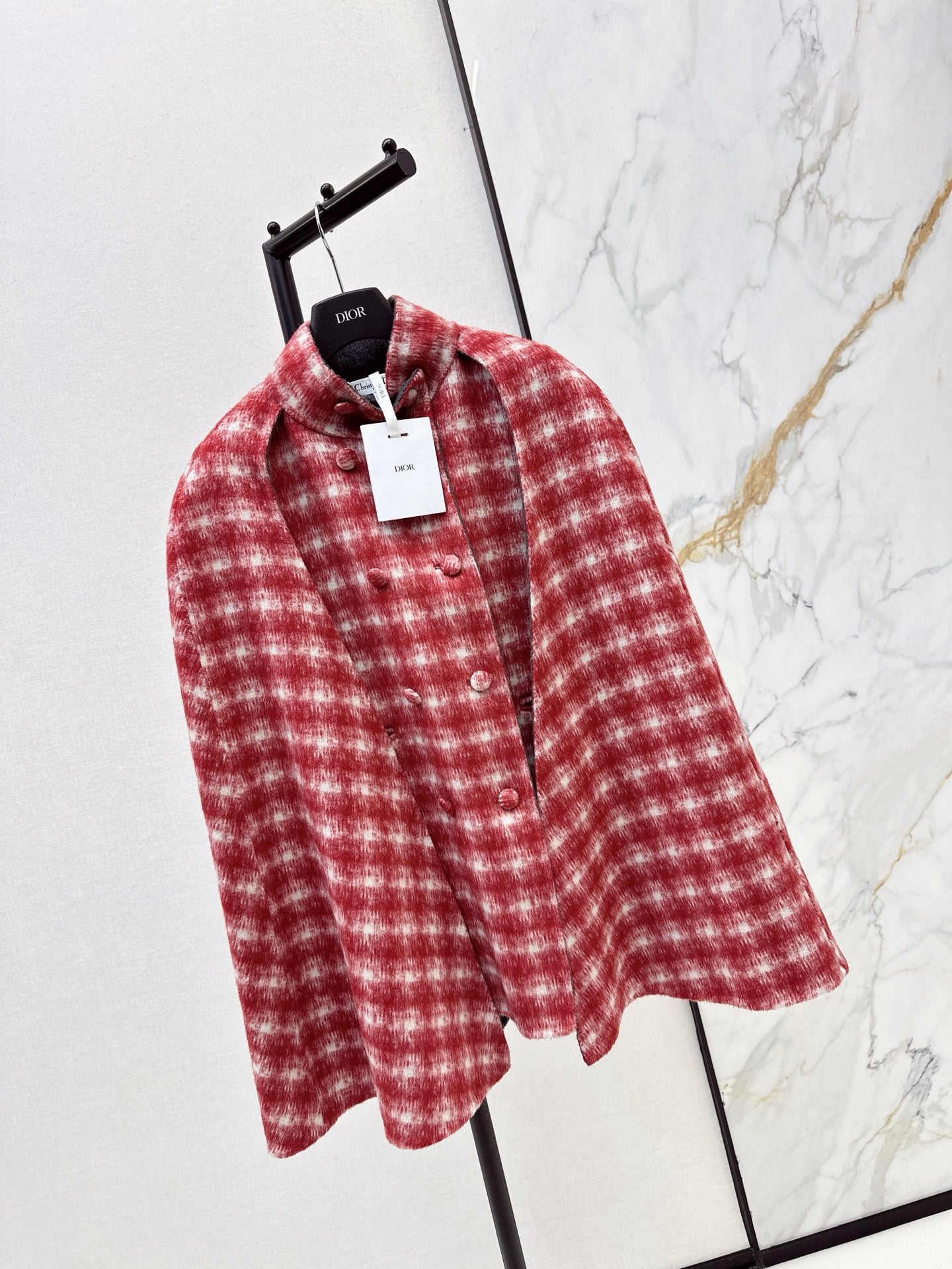 CD NEW plaid shawl cape coat