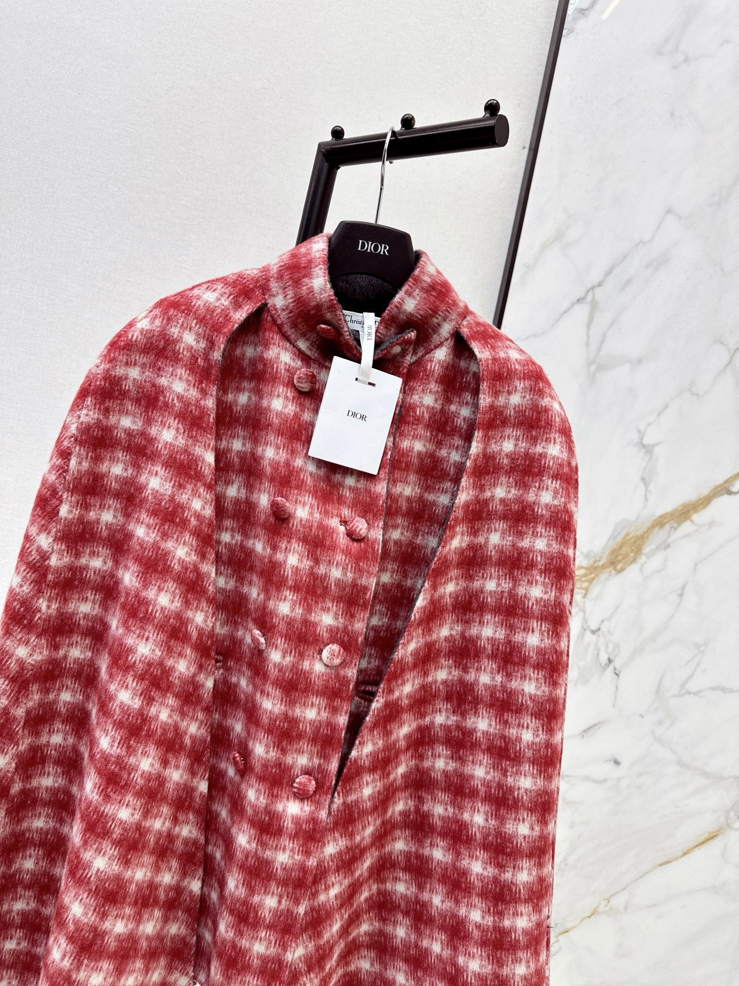 CD NEW plaid shawl cape coat