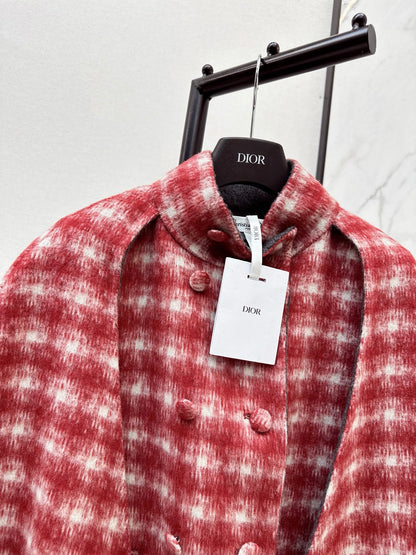 CD NEW plaid shawl cape coat