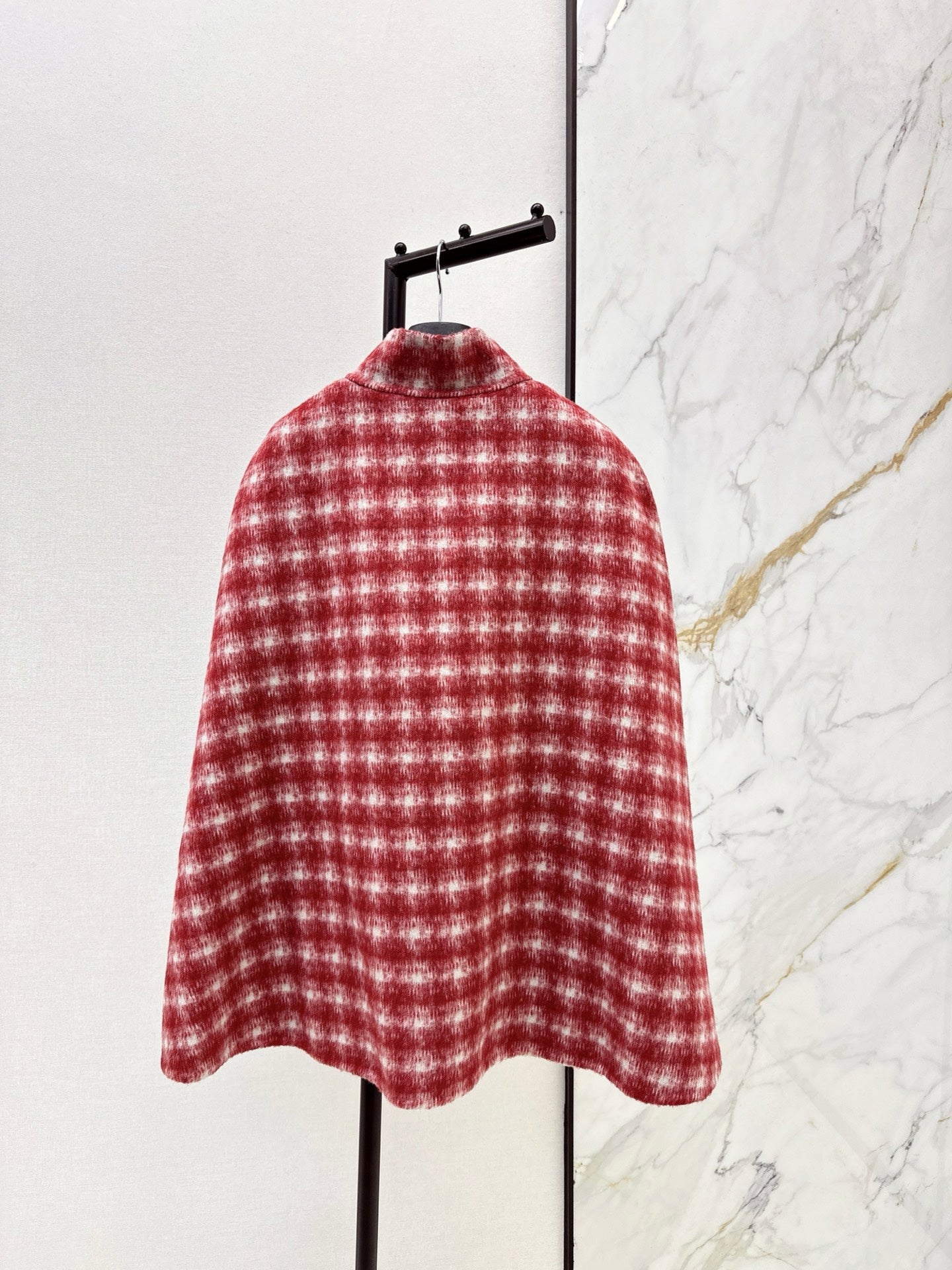 CD NEW plaid shawl cape coat