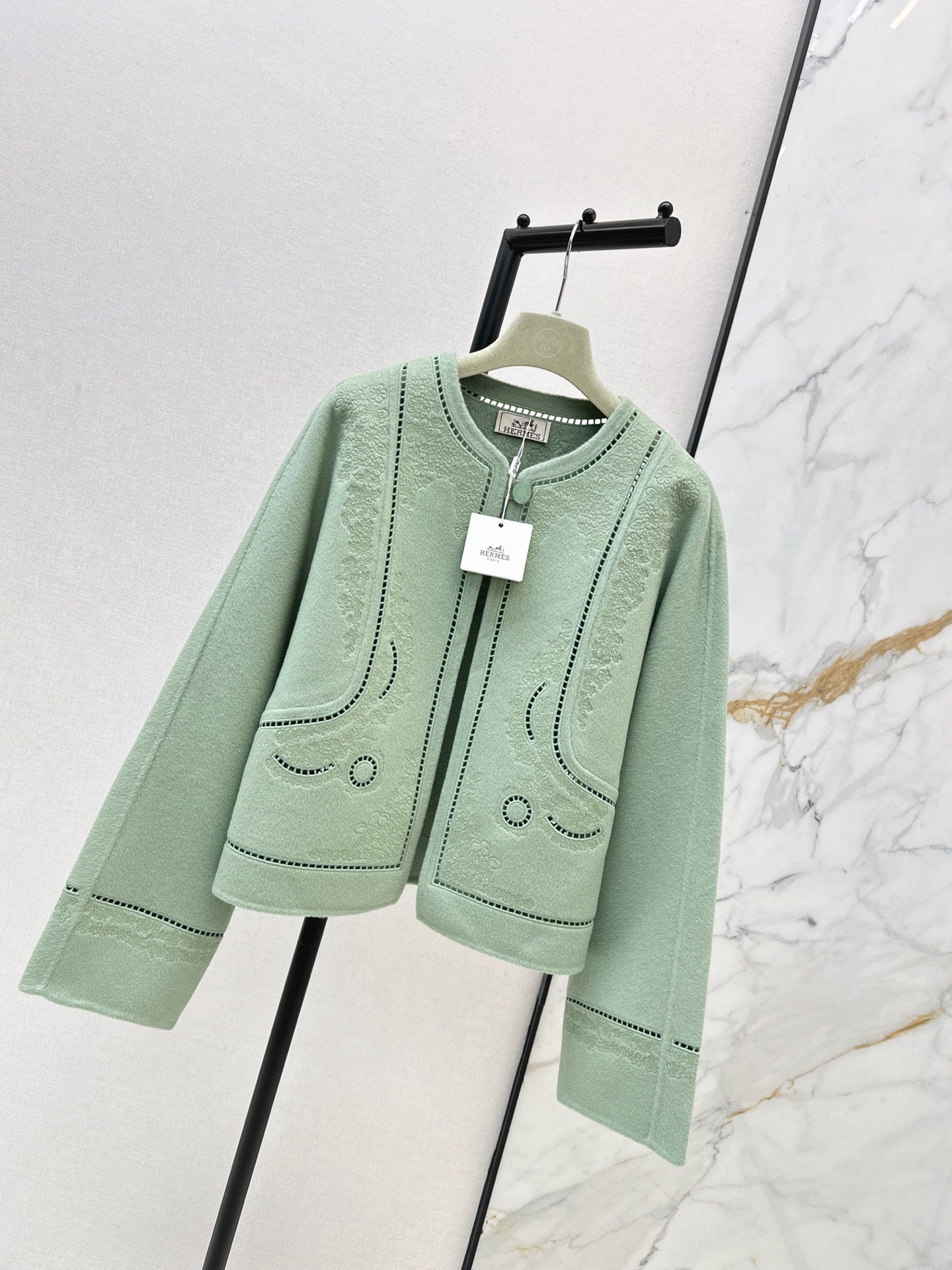 Herm NEW Embroidered cashmere jacket