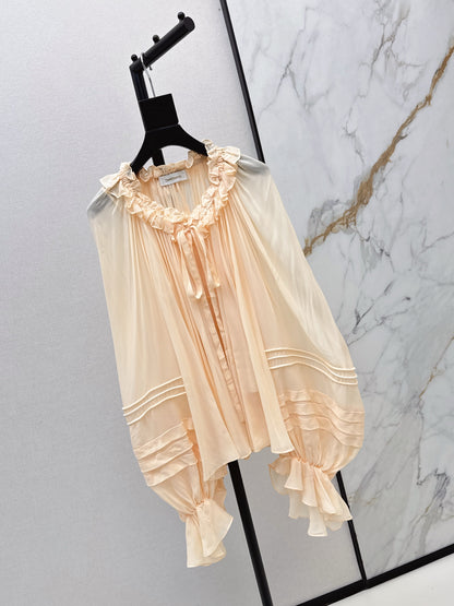 Zimm NEW Silk puff sleeve shirt