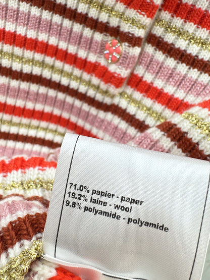 Chan NEW Striped knit short-sleeved sweater