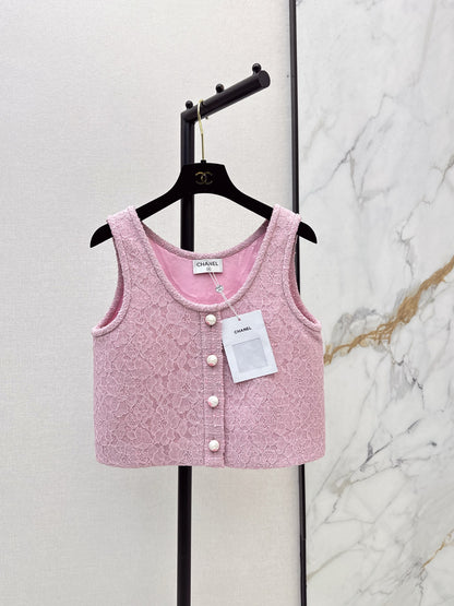 Chan NEW Tweed Lace Vest