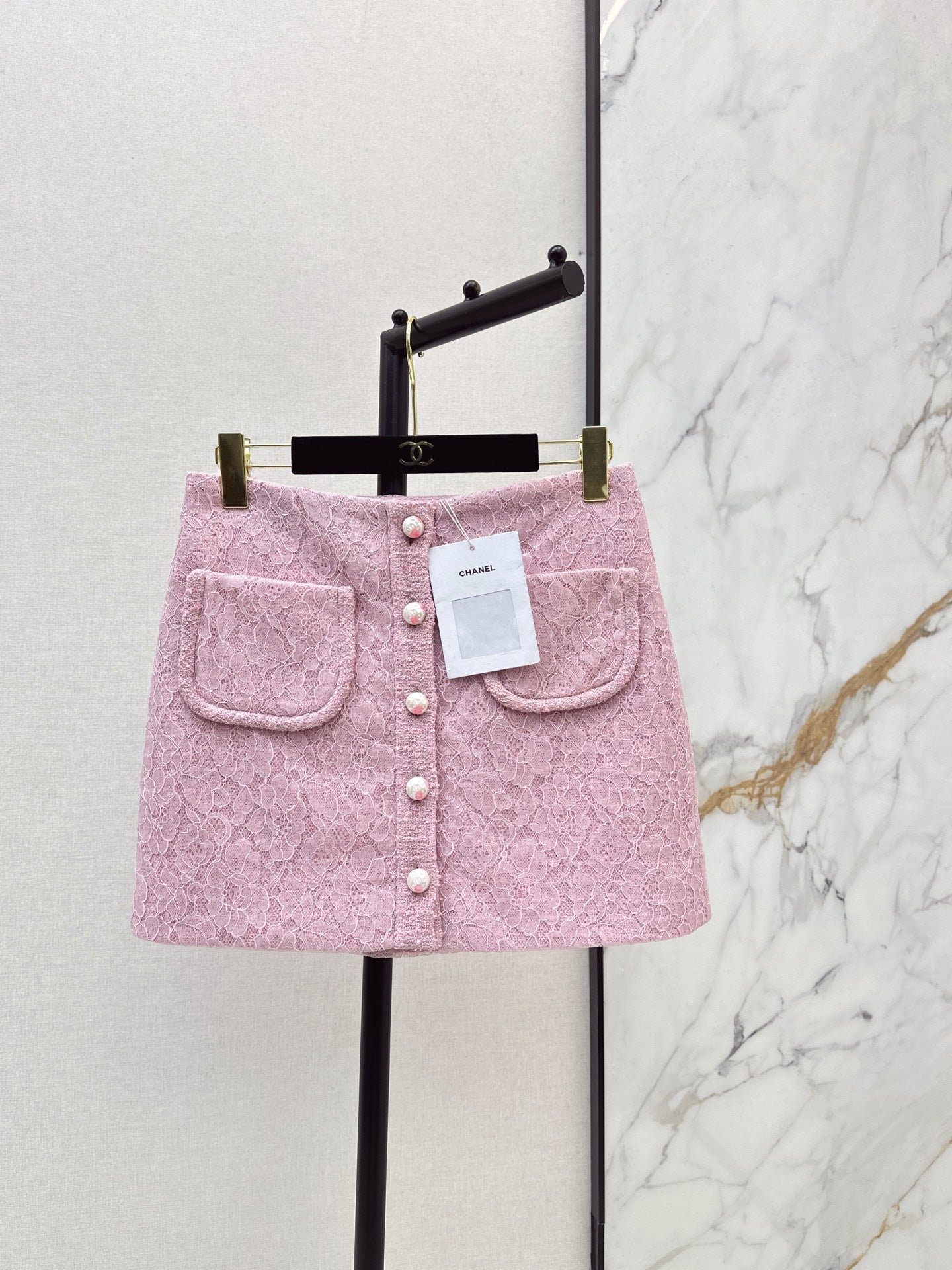 Chan NEW Tweed Lace A-line Skirt