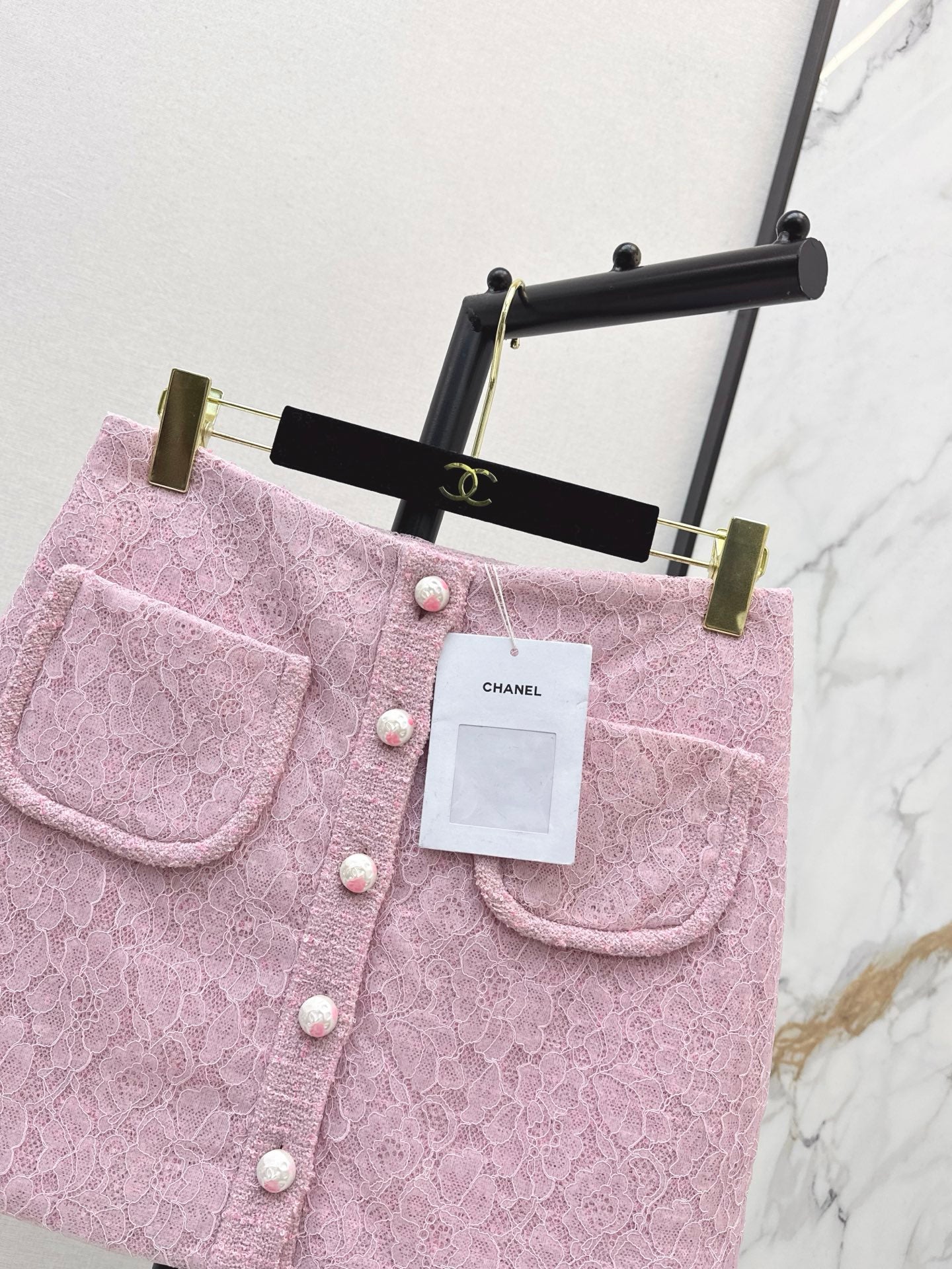 Chan NEW Tweed Lace A-line Skirt