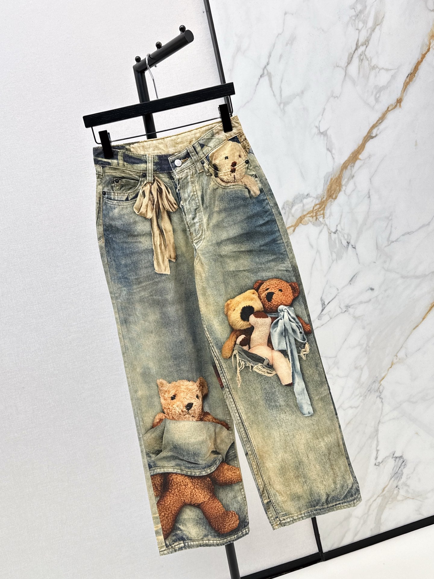 Acn NEW Printed denim pants