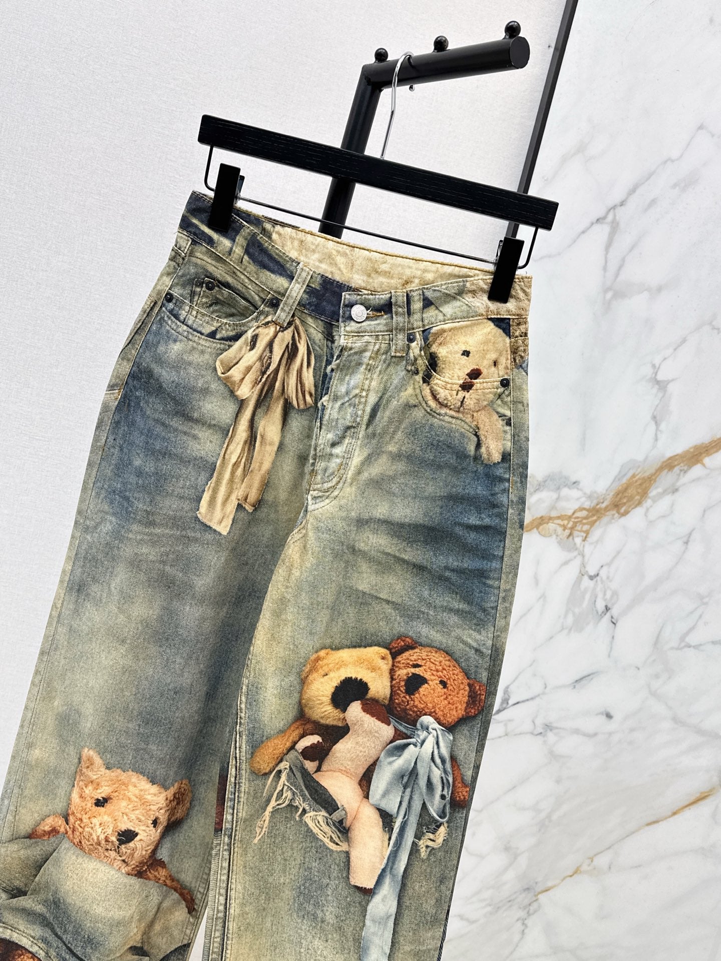 Acn NEW Printed denim pants