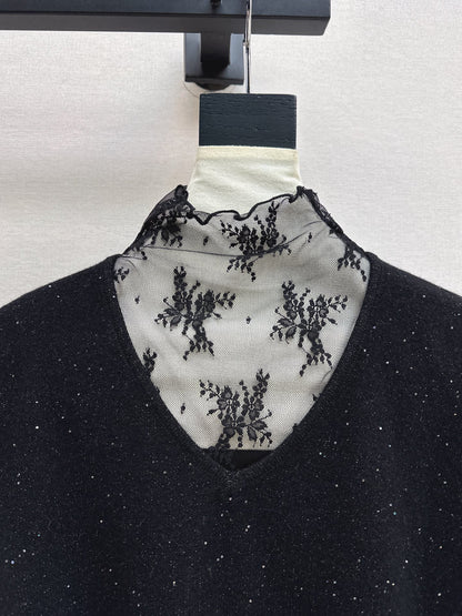 Es NEW Lace wool sweater