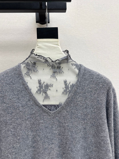 Es NEW Lace wool sweater