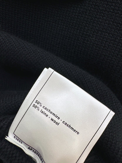 Chan NEW Chain-link openwork off-shoulder cashmere sweater