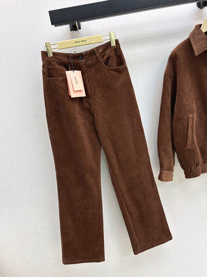 Miu NEW Corduroy straight leg pants
