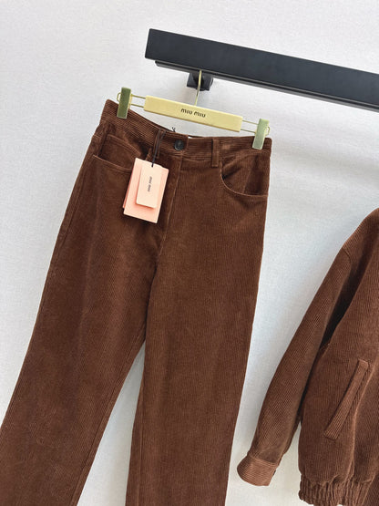 Miu NEW Corduroy straight leg pants