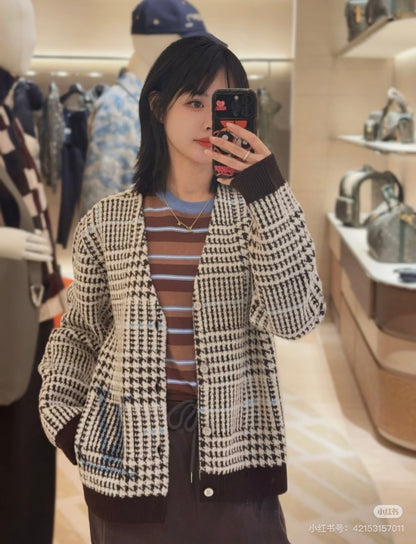 Louis NEW Houndstooth Jacquard Cardigan
