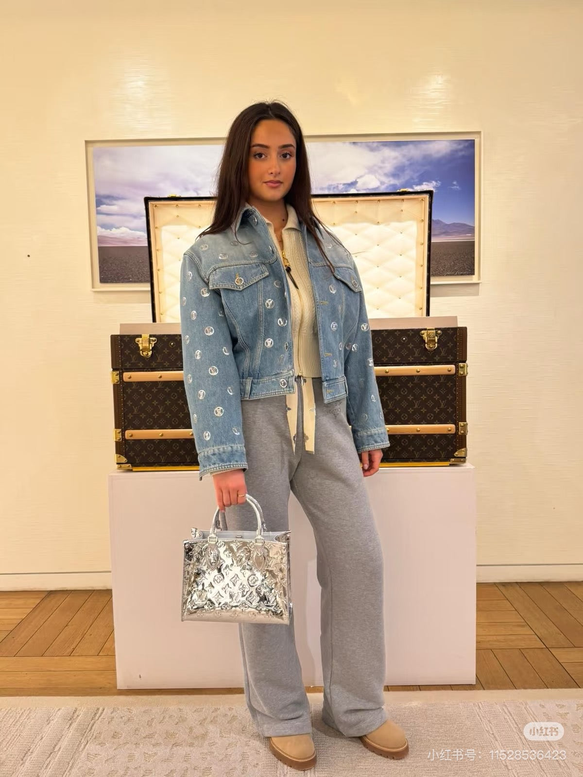 Louis NEW Gold Coin Sequin Denim Jacket