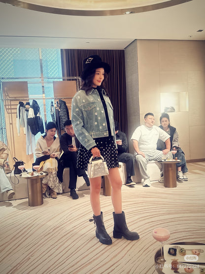 Louis NEW Gold Coin Sequin Denim Jacket