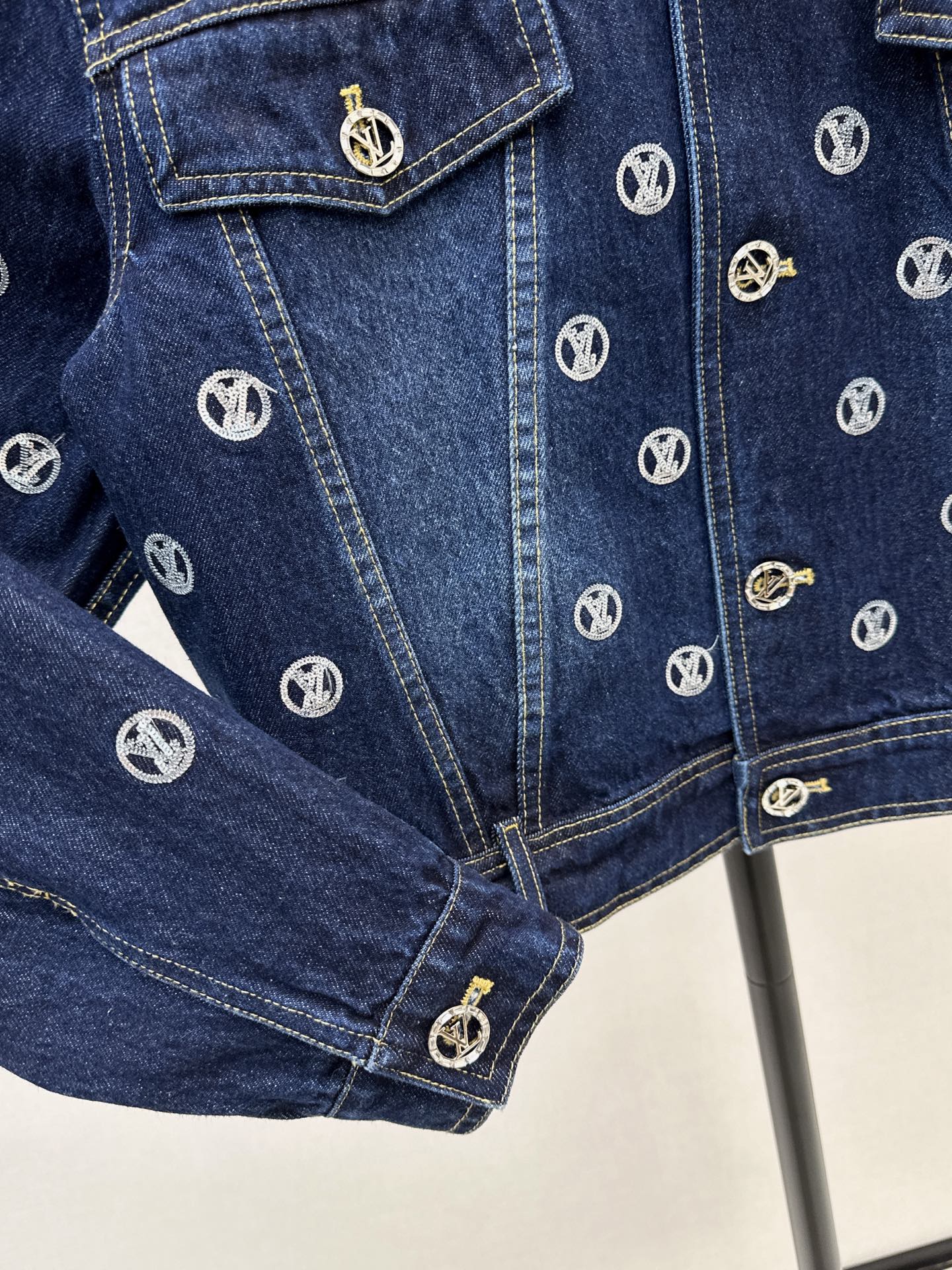 Louis NEW Gold Coin Sequin Denim Jacket