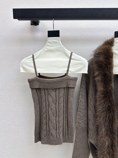 Miu NEW  knit tank top cardigan