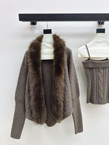 Miu NEW  knit tank top cardigan