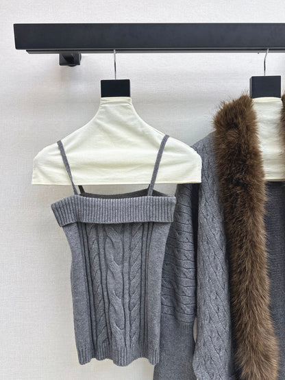 Miu NEW  knit tank top cardigan