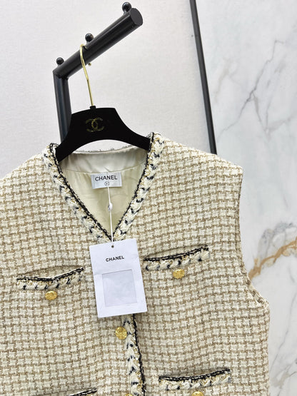 Chan NEW woven tweed vest