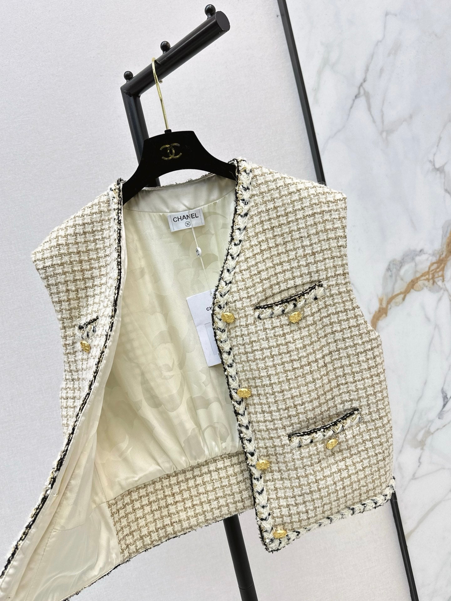 Chan NEW woven tweed vest