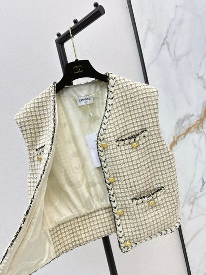 Chan NEW woven tweed vest