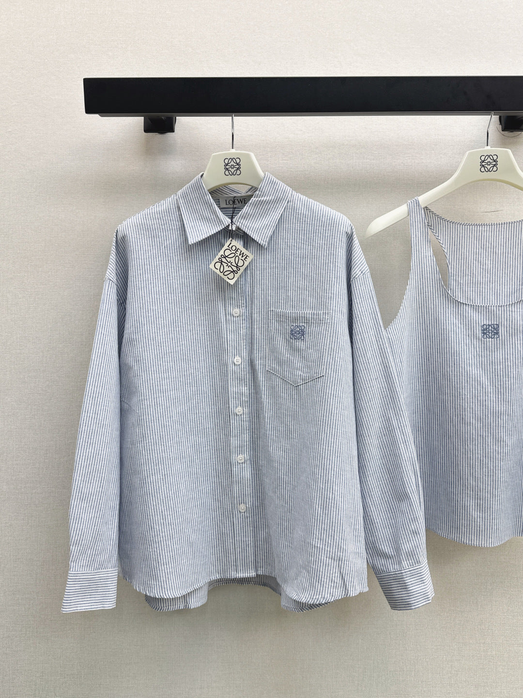 Loe NEW Striped vest  shirt set