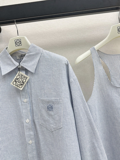 Loe NEW Striped vest  shirt set