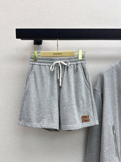 Miu NEW Zipper Jacket  Shorts Set