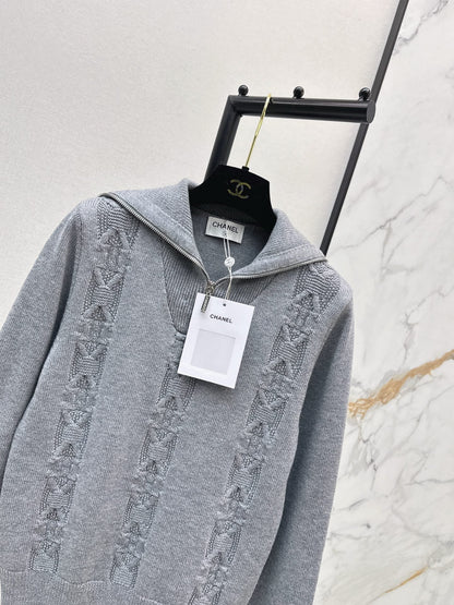Chan NEW zip knitted sweater