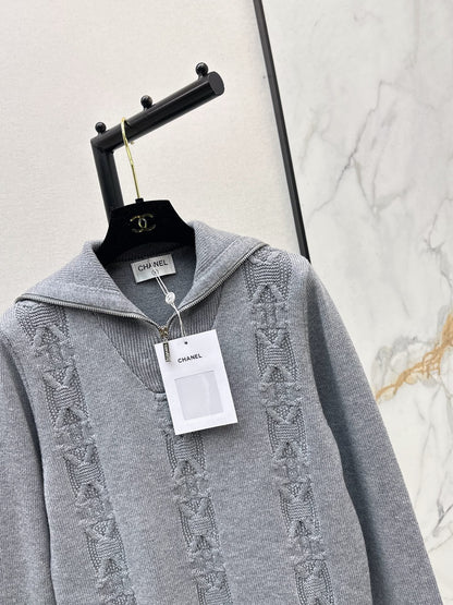 Chan NEW zip knitted sweater