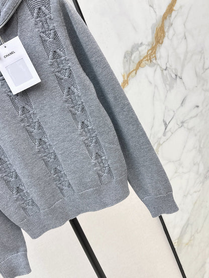 Chan NEW zip knitted sweater