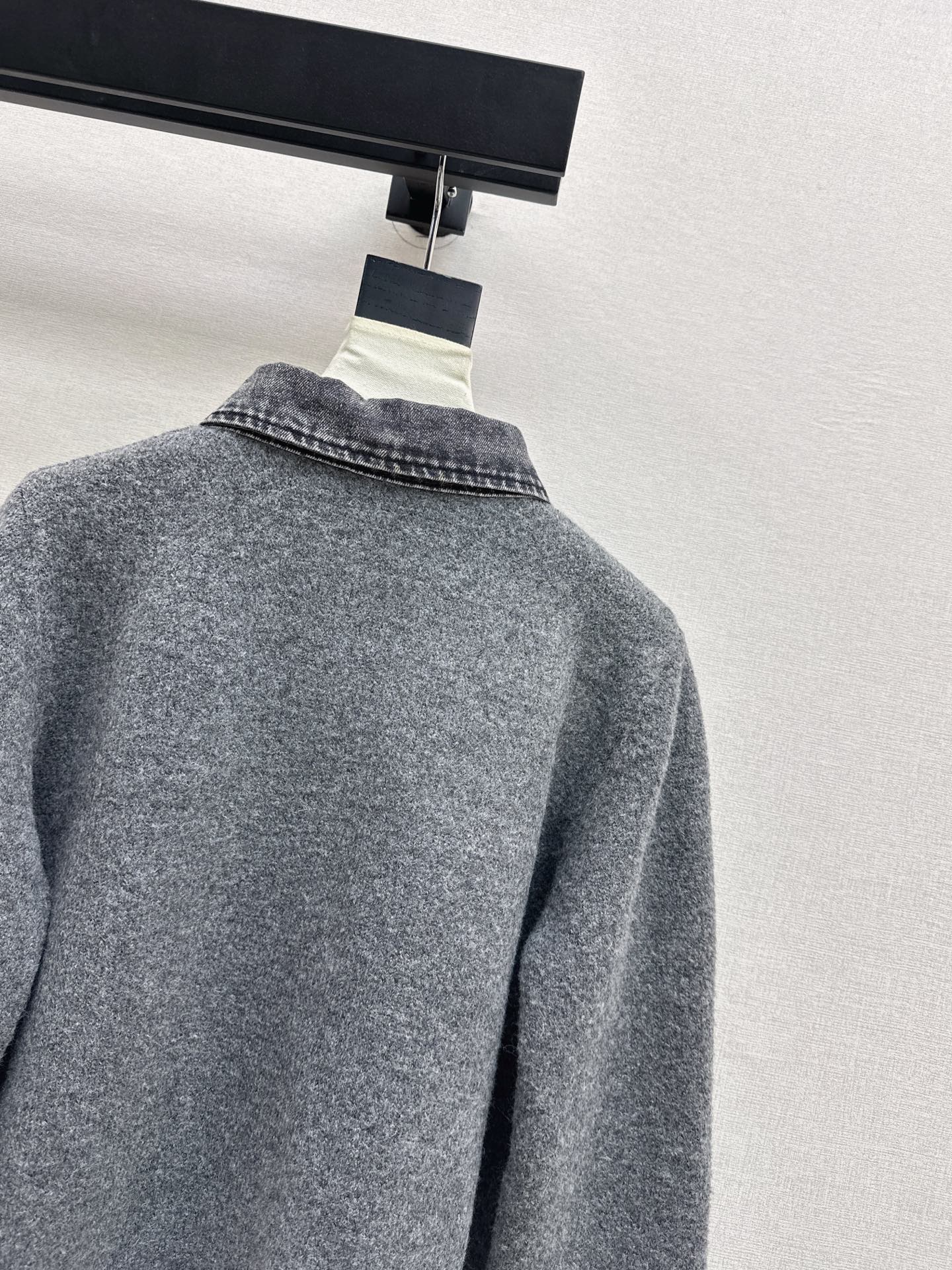 Fend NEW Denim patchwork polo sweater