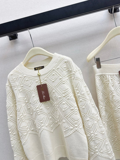 Loro NEW Jacquard sweater  skirt suit
