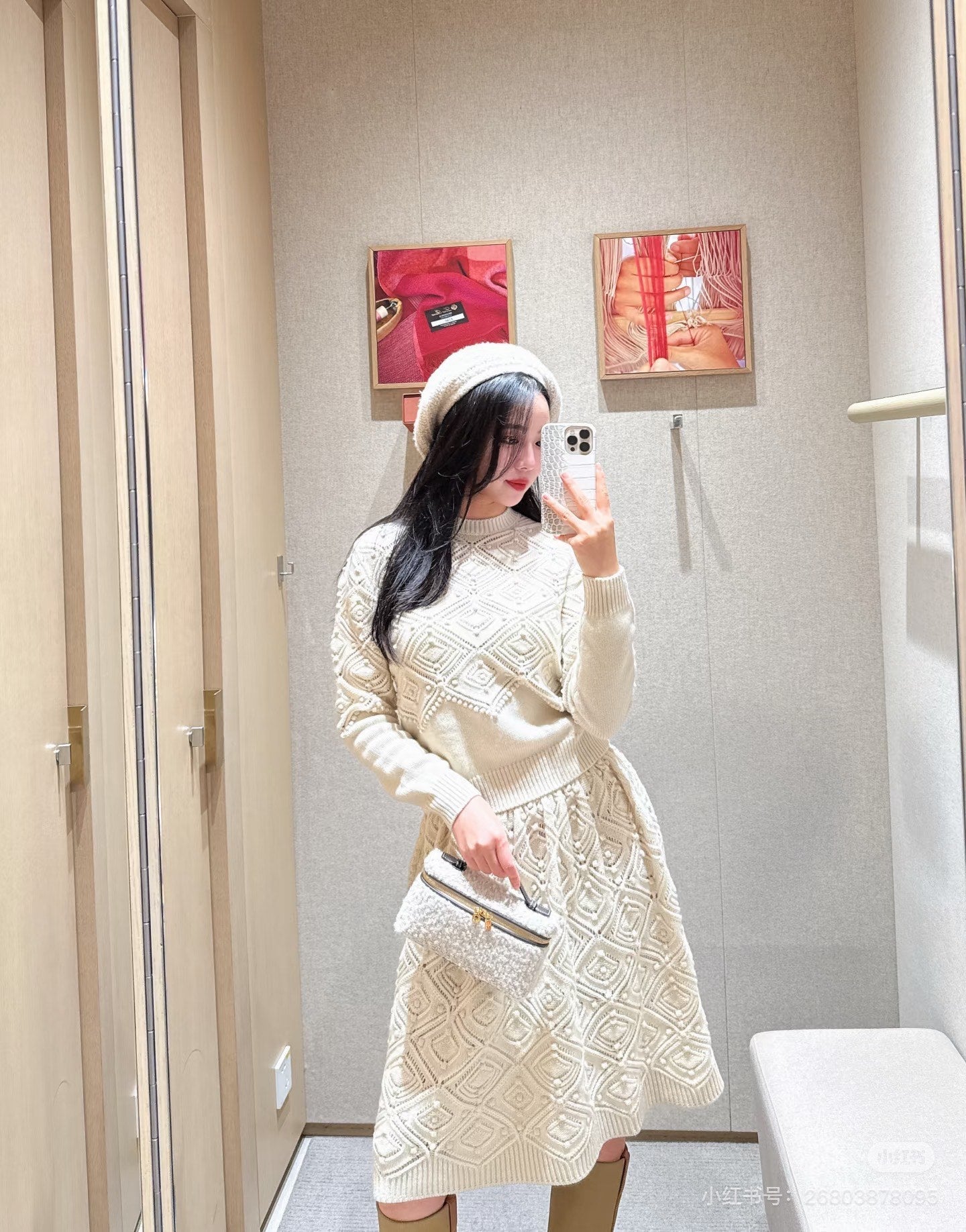 Loro NEW Jacquard sweater  skirt suit