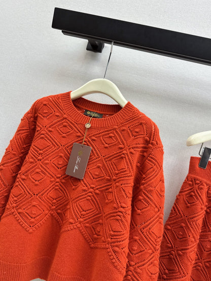 Loro NEW Jacquard sweater  skirt suit