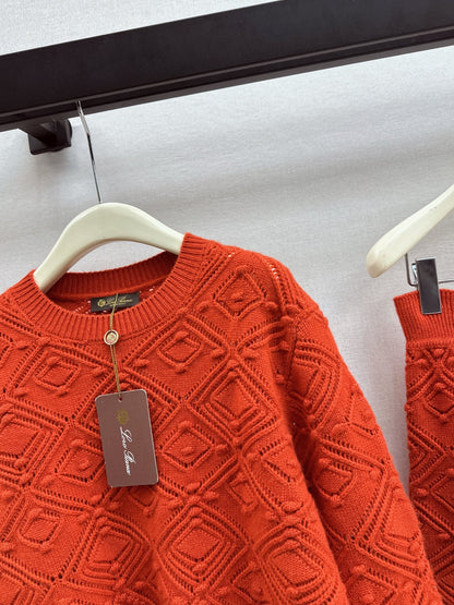 Loro NEW Jacquard sweater  skirt suit