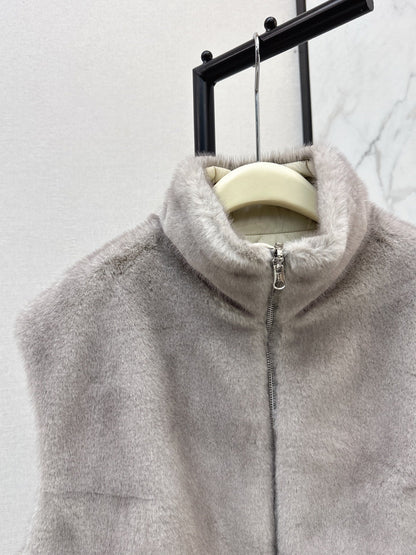 Brun NEW Reversible faux fur vest