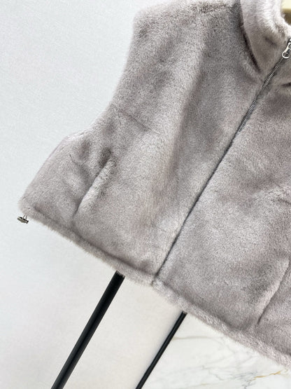 Brun NEW Reversible faux fur vest