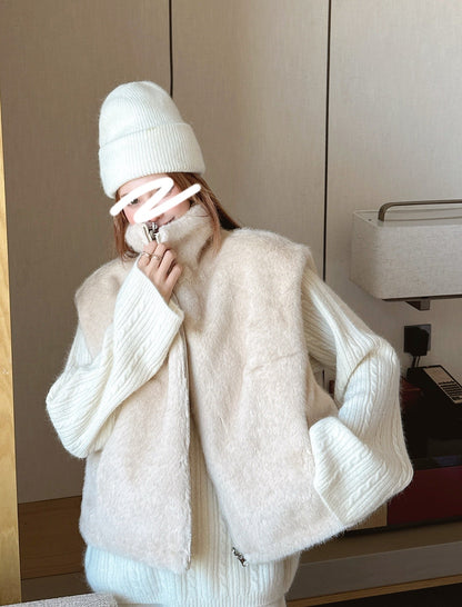 Brun NEW Reversible faux fur vest