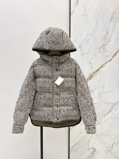 Brun NEW Reversible woven hooded down jacket