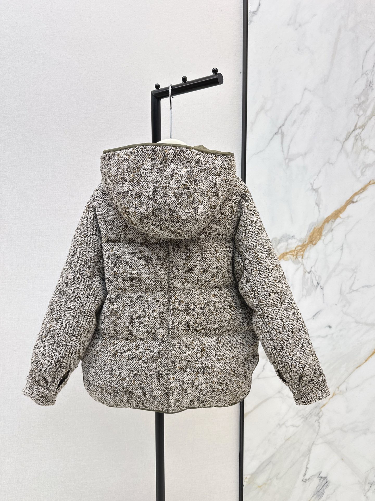 Brun NEW Reversible woven hooded down jacket