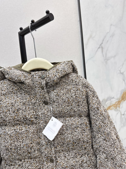 Brun NEW Reversible woven hooded down jacket