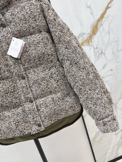 Brun NEW Reversible woven hooded down jacket